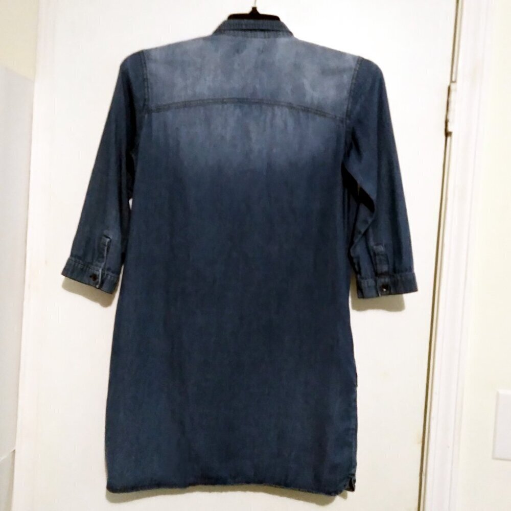 BDG 100%Cotton Med Wash Long Denim Button Down Shirtwaist Dress /Tunic Top SzM - Picture 8 of 10